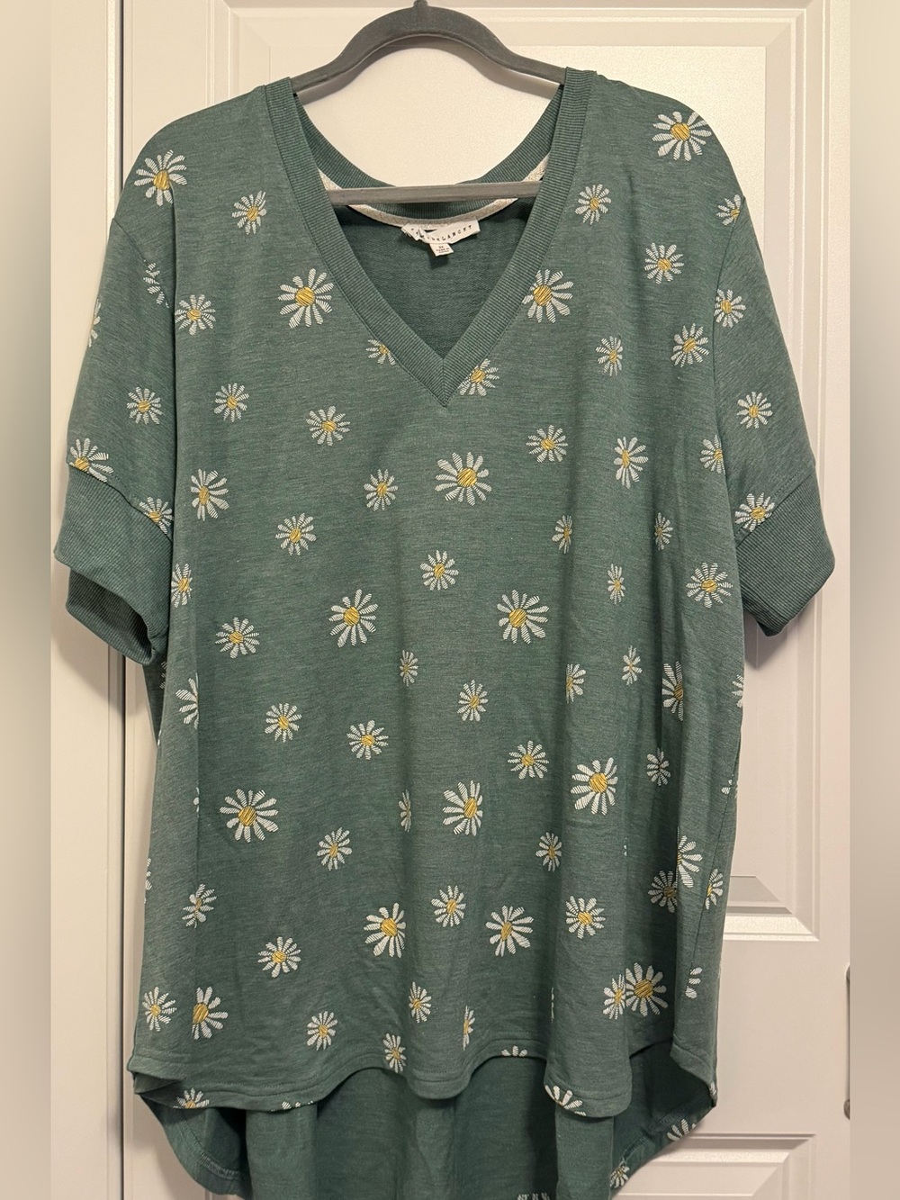 Jane & Delancey V-Neck Daisy Tunic in Sage Green